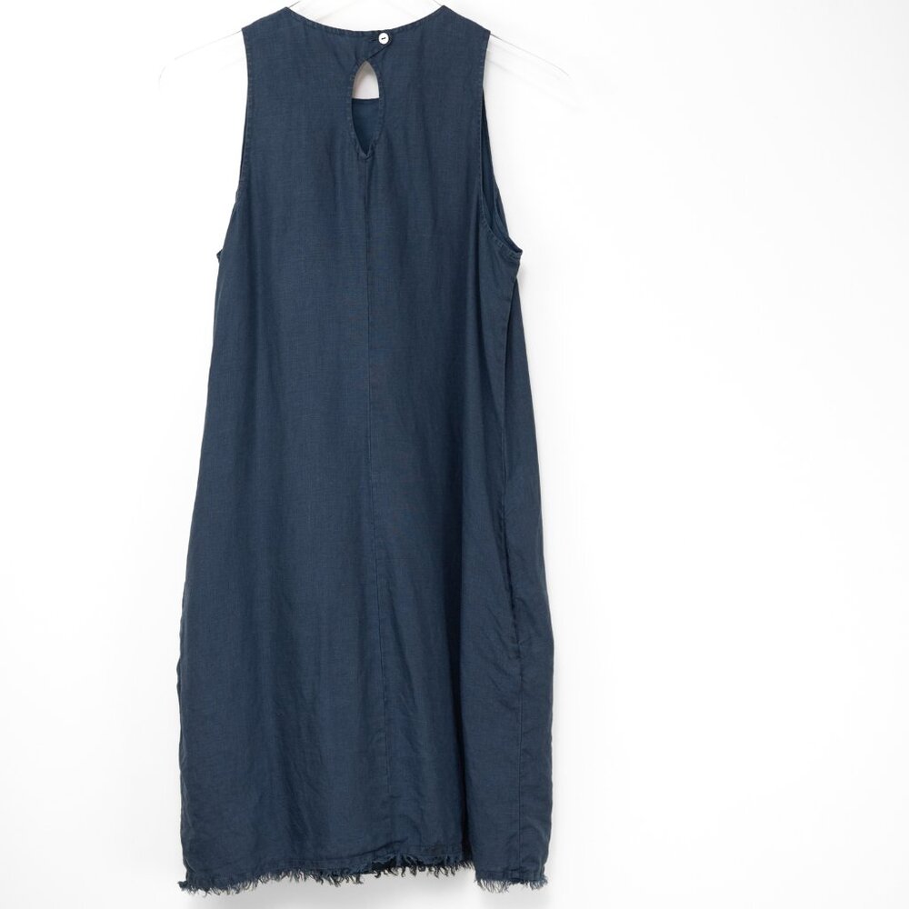 Tommy Bahama Two Palms Linen Shift Dress Sleeveless Mini Navy Blue Size Small - Picture 2 of 5